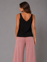 Black sleeveless top