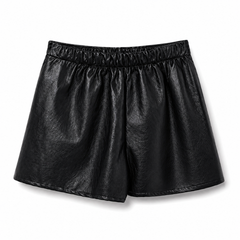 Black leather skort