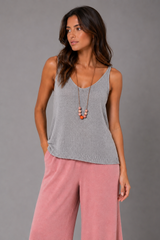 Silver sleeveless top