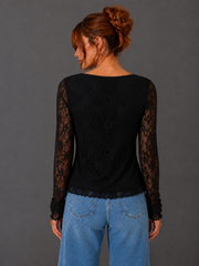 Noir muse lace top