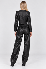 Δερματίνη crop jacket