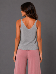 Silver sleeveless top