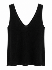 Black sleeveless top