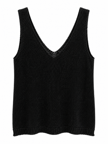 Black sleeveless top