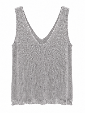 Silver sleeveless top