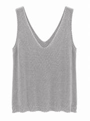 Silver sleeveless top